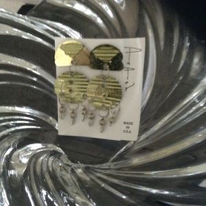 INDUSTRIAL EARRINGS METAL GOLD handmade #3